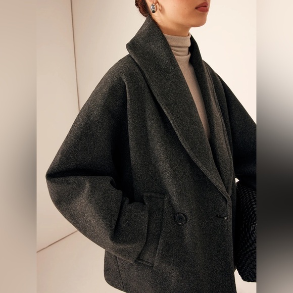 Commense Tweed Pockets Loose Coat - Picture 2 of 5